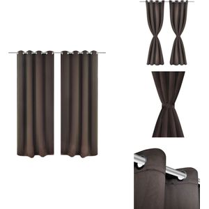 vidaXL Gordijnen - Woondecoratie - 135x245 cm - Bruin - Gordijn