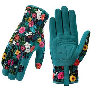 Ademende Leren Tuinhandschoenen voor Dames - Grip en Doornbestendig voor Wieden, Graven, en Snoeien