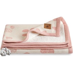 Trimita Organic Paw Gebreide Babydeken – Roze – 75x95 cm – 100% Katoen