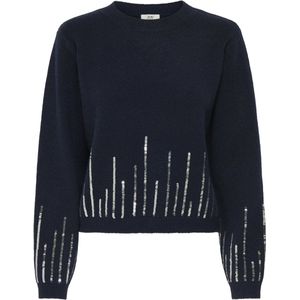 Jacqueline de Yong - Jdymadison Life On Sequin Pull - Trui - Total Eclipse/w Silver Sequins