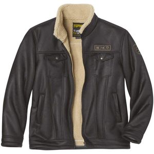 ATLAS FOR MEN - Sherpa Gevoerde Suède Jas - Donkerbruin - Leren Jassen