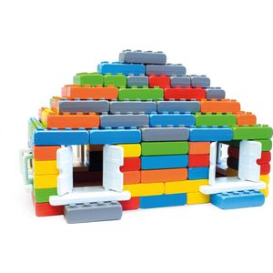 Marioinex Junior blokken met deur en ramen - 140 stuks - Bouwblokken - speelgoed blokken - Budget blokken - Constructie blokken