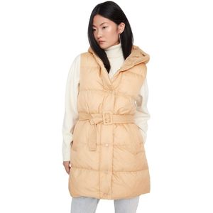 Trendyol Zwarte Waterafstotende Puffervest Met Capuchon En Riem Twoss21Ye0002