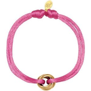 Satijnen armband Knot - Verstelbaar - One Size - Pink - Trendy