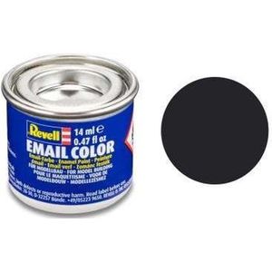 Revell #6 Tar Black (teerzwart) - Matt - RAL9021 - Enamel - 14ml Verf potje