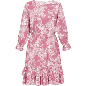 Usha - Jurk - Rosa/Wit - Cocktailjurk - Knielengte - Driekwart Mouw