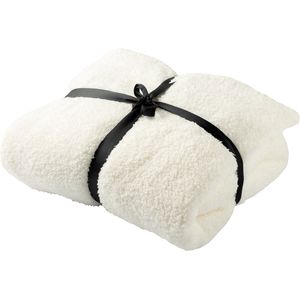 TEDDY - oversized hoodie deken volwassene - 60x90 cm - snuggle hoodie met sherpa voering - dames & heren - fleece deken met mouwen en capuchon - wit