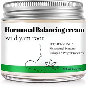 Herbal Wild Yam Root Cream – Gecertificeerde Organische Hormoonbalancerende Crème zonder Oestrogeen of Progesteron, Verlicht PMS & Menopauze