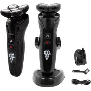 Elektrisch Scheerapparaat Mannen - Elektrisch Tondeuse voor Mannen – Tondeuse Hoofdhaar - Scheerapparaat - Baard - Scheren - Nat en Droog Shaver - Baardtrimmer - Zwart