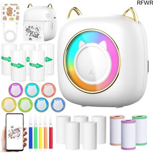 RFWR® Draagbare Mini Thermische Fotoprinter met 14 Rollen Papier - Bluetooth Smart Printer voor iOS en Android