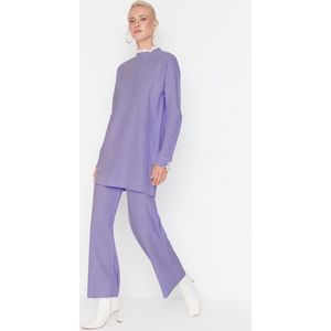 Trendyol Zwarte Parel En Tule Gedetailleerde Trui-Broek Gebreide Set Tctaw23Us00088