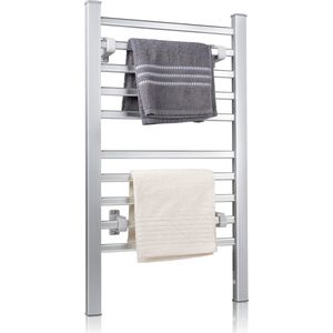 Elektrische Handdoekradiator - Handdoekenrek Wandbevestiging of Vrijstaand - 10 Stangen Warmte Droogrek - IP22 Drupdicht