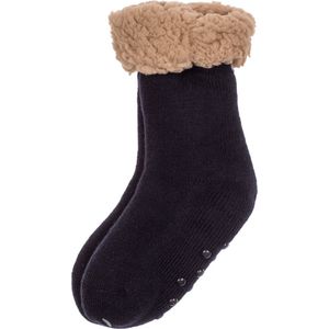 Sokken - huissokken - kindersokken - winter – warm gevoerd –zwart/bruin