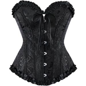 Dameskorset met beha, gotisch vintage bustier in zwart/rood, maat M