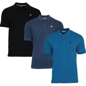 Donnay - Polo Noah - Sportpolo - Zwart/Navy/Petrol - 3-Pack