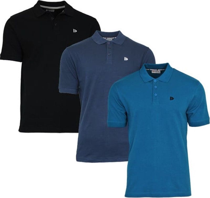 Donnay - Polo Noah - Sportpolo - Zwart/Navy/Petrol - 3-Pack