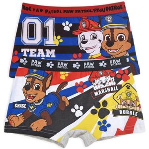 Paw Patrol Jongens Boxershorts – Set van 2 | Zacht Biologisch Katoen | Rood & Blauw | 4/5 jaar