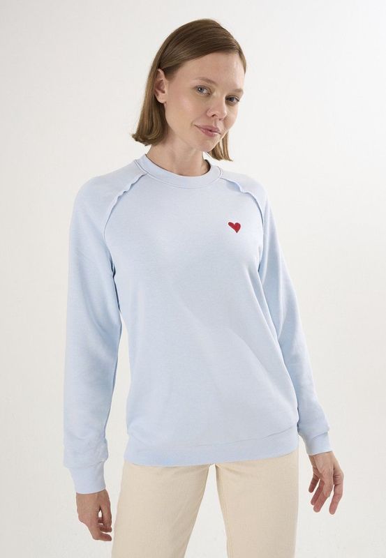 Felix Hardy Basic Sweatshirt Ronde Hals Katoen Dames Babyblauw - L