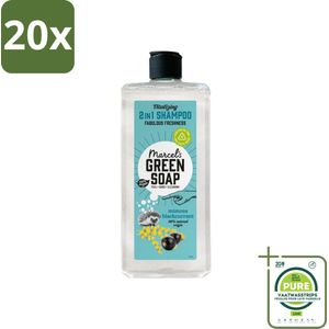 20 x Marcel's Green Soap - Shampoo & Conditioner 2-in-1 - Mimosa & Black Currant - Verzorging in één - 300 ml - Grootverpakking - Haarverzorging - Shampoo Conditioner - 2 In 1 - Mimosa - Zwarte Bes