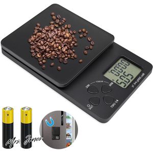 Mrs. Jones Koffieweegschaal met timer - digitale keukenweegschaal 01 g/3 kg nauwkeurige schaalverdeling - espressoweegschaal multifunctioneel - voedselweegschaal met tarra-functie .