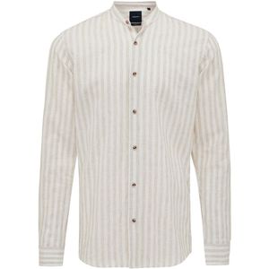 TRESANTI | EJAY | Gestreept linnen shirt met moa kraag | Light groen | Size S