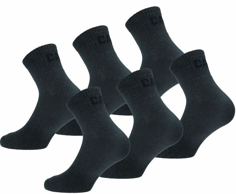 Caterpillar - Quarter Werksokken - Antraciet - Katoen - Set van 6 Paar