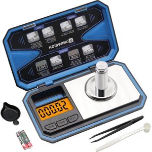 Weegschaal - Personenweegschaal 50g/0001g milligram zakprecisie weegschaal met 50g Cal gewicht - Mg-schaal voor Power Medicine herladen sieraden munten edelstenen - inclusief schep powerpan