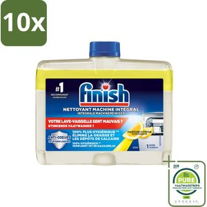 10 x Finish - Vaatwasmiddel - Hygiene Machinereiniger Lemon - Hygiënische Reiniging - 250 ml - Grootverpakking - Vaatwasser Reiniger - Vaatwasser Ontkalken - Vaatwasser Schoonmaken - Vaatwasser Onderhoud - Finish Reiniger
