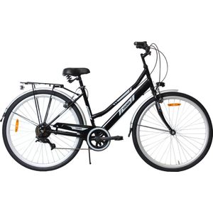 Stadsfiets Tounis Dames Universal 7V 28"" zwart - Maat: 52cm, Kleur: Zwart