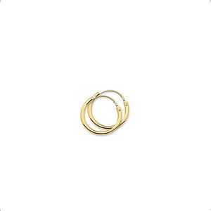 YO&NO - Oorbellen  - Goud - Oorringen - Ronde buis - 1.3mm - 15mm - Sieraden Vrouw - Heren -14k 585 Goud