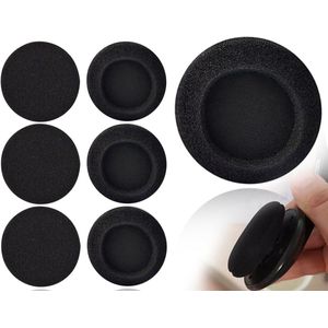 Allecto Plus - 6 stuks zwart schuimkussens voor hoofdtelefoon - Vervangende oorkussens - Oorpads voor audio hoofdtelefoon - 55 mm
