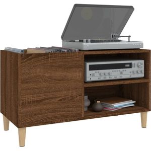 Platenspeler Meubel - LP-kast - Platenspelerkast - Draaitafelstandaard - Platenspelerstandaard - Vintage Displayplank - Bruineiken