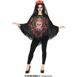 FIESTAS GUIRCA - Poncho Dag van de Doden - Zwart - Halloween-kostuum