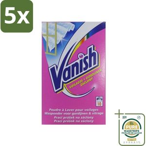 5 x Vanish Gordijnen - Waspoeder - Voor Gordijnen & Vitrage - 10 Wasbeurten - Grootverpakking - Gordijnen Waspoeder - Waspoeder Voor Gordijnen - Waspoeder Voor Vitrage - Waspoeder Voor Voorhangen - Waspoeder Voor Stoffen