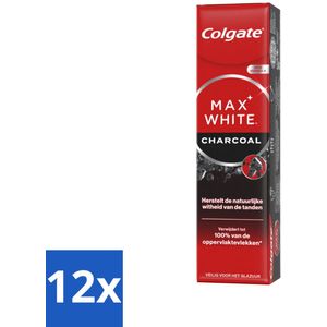 Colgate - Tandpasta - Max White - Charcoal - 75 ml - Voordeelverpakking - 12 stuks