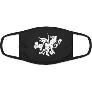 Vlaanderen Wallonie | grappig mondkapje | gezichtsmasker | bescherming | bedrukt | logo | Zwart mondmasker van katoen, uitwasbaar & herbruikbaar. Geschikt voor OV