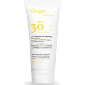 Tinge Minerale Zonnecrème SPF30 – Anti-aging - UVA-, UVB- en Blauwlichtbescherming – Met astaxanthine - Koraalrifveilig - Hele gezin - Beschermend, hydraterend en anti-oxidatief - Non-nanofilters - 100 ml