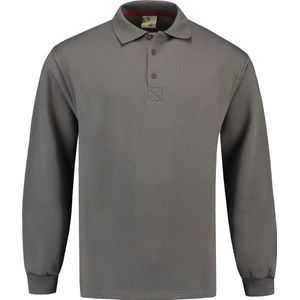 Lemon & Soda polosweater voor heren in de maat S in de kleur parel grijs.