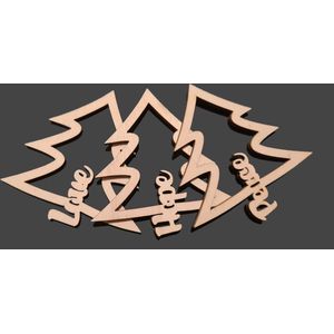 Lila Design - Kersthanger Love Hope Peace - inclusief verzending! - uniek houten ontwerp - set van 3