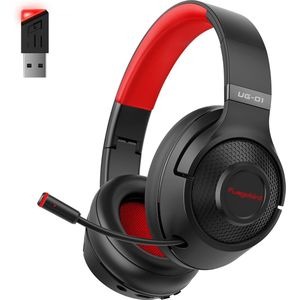 Fuegobird UG-01 2.4GHz Draadloze Gaming Headset - RGB - Bluetooth koptelefoon - Multiplatform - Geschikt voor PS4/PS5, Nintendo Switch - Zwart Rood