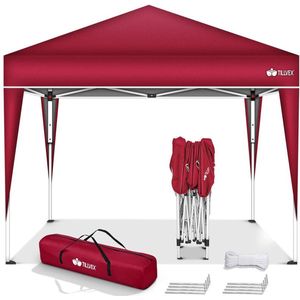 Partytent - Partytenten - Paviljoen 3x3 - Opvouwbaar en Easy Up - Weerbestendig - Waterdicht Dak - Rood