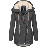 Navahoo - Ireliaa - Parka - Antraciet - Windafstotende winterjas met teddyvoering en capuchon