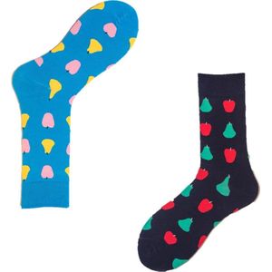 Binkie Socks Box | 2 paar leuke Sokken Heren | Appels met Peren vergelijken | Sokken maat 43 - 46