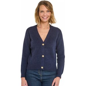 Kort vest met V-hals en contrasterende knopen