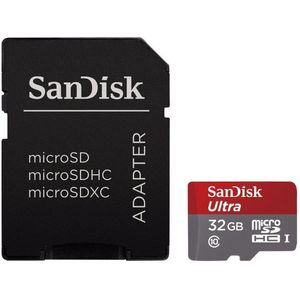 SanDisk Ultra Micro SDHC 32GB - UHS1 & A1 - met adapter