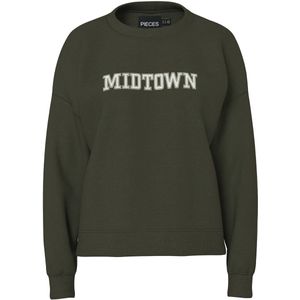 Pieces Trui Pcrisso Ls O-neck Loose Sweat Pwp B 17162357 Forest Night/midtown Dames Maat - M