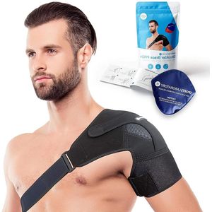 Schouderbandage warm koud kompres verstuiking verstelbare pasvorm mannen vrouwen Large.