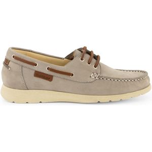 Travelin Seaport - Dames Instappers - Leren Moccasins met veter - Grijs - Maat 38