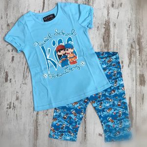 DICE Kinderpyjama / zomersetje Model School, blauw 2-3 jaar