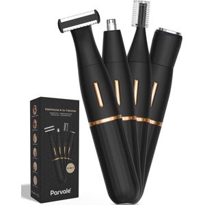 Parvale® Neustrimmer Mannen & Vrouwen 4 in 1 - Ladyshave - Epileerapparaat - Neushaartrimmer & Bikini Trimmer Dames - Gezichtsepilator Geschikt voor Neushaar en Oorhaar - Wenkbrauw Trimmer - Oplaadbaar